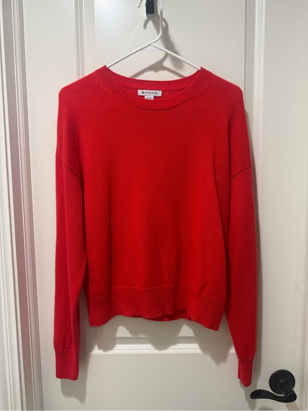 Athleta Cardinal Red Cashmere Wool Crewneck Sweater